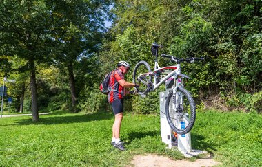 RadSERVICE-Punkte – Reparatursäulen am Radweg | © Touristikgemeinschaft HeilbronnerLand e. V.
