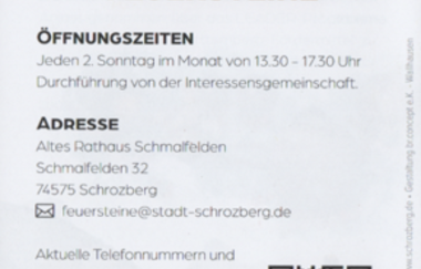 Feuersteinmuseum_Flyer_Rückseite | © Hohenlohe + Schwäbisch Hall Tourismus e. V.