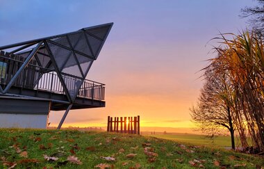 Limes Blick bei Sonnenaufgang in Zweiflingen, Hohenlohe | © Hohenloher Perlen