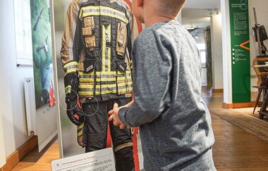 Mitmachstation in der BLAULICHT-Ausstellung | © Stadtmuseum Neckarsulm
