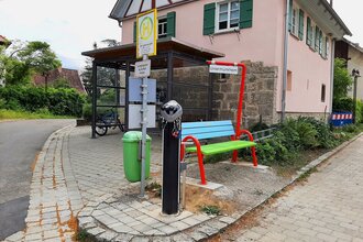 RadSERVICE-Punkt Feuerwehrgerätehaus Übrighausen | © Hohenlohe + Schwäbisch Hall Tourismus e. V.