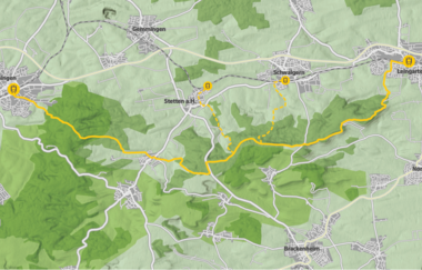 Übersichtskarte des bwegt-Wanderwegs KR1 Eppingen-Leingarten. | © Touristikgemeinschaft HeilbronnerLand