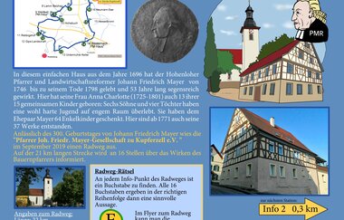 Infotafel zum Pfarrer Mayer Radweg | © Touristikgemeinschaft Hohenlohe e. V. |  Pfarrer Mayer Gesellschaft