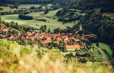 Etappe 5  Ansicht von oben auf Langenburg-Bächlingen | © Arbeitsgemeinschaft Kocher-Jagst-Radweg