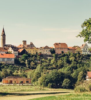 Etappe 5 - Blick auf Kirchberg an der Jagst | © Arbeitsgemeinschaft Kocher-Jagst-Radweg