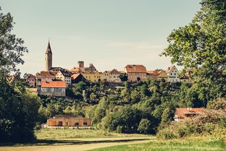 Etappe 5 - Blick auf Kirchberg an der Jagst | © Arbeitsgemeinschaft Kocher-Jagst-Radweg