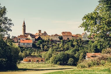Etappe 5 - Blick auf Kirchberg an der Jagst | © Arbeitsgemeinschaft Kocher-Jagst-Radweg